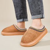Baotou Fluffy Slippers Ethnic Cotton Slippers Men Couple Warm Rubber Thick-Soled Cotton Slippers